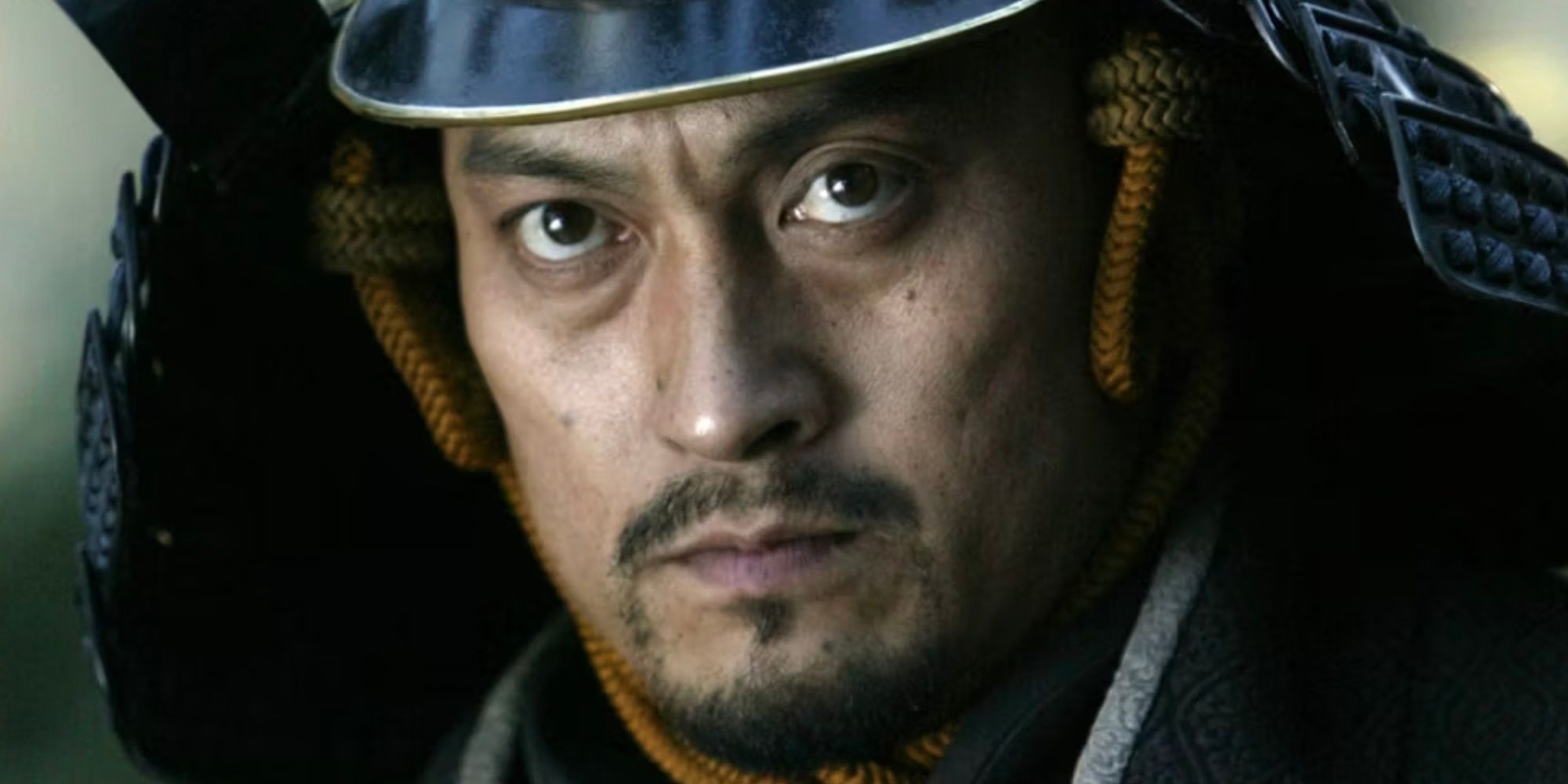 Katsumoto (Ken Watanabe) looking intensely in The Last Samurai