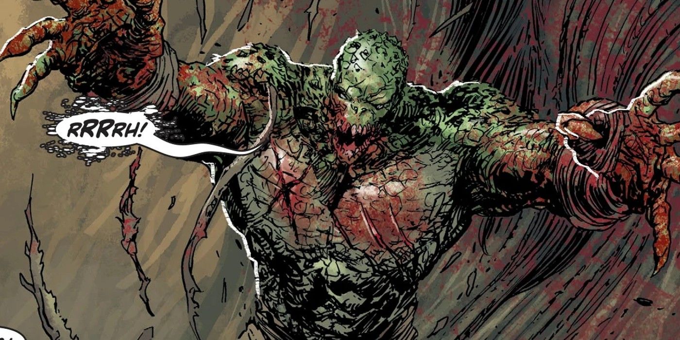 Killer Croc estende as mãos ensanguentadas em uma DC Comic