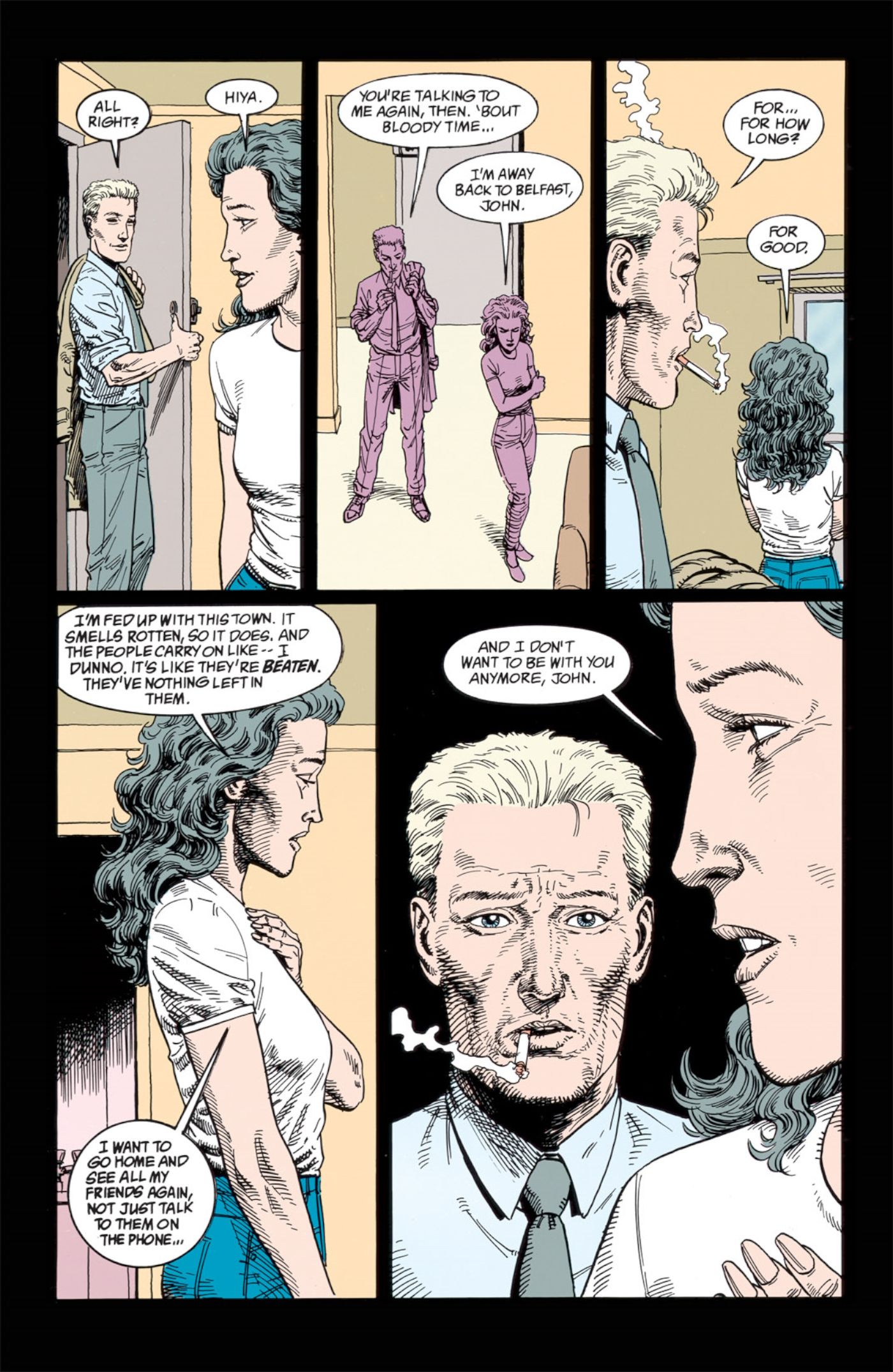Hellblazer #67, Kit breaks up with John and breaks his heart