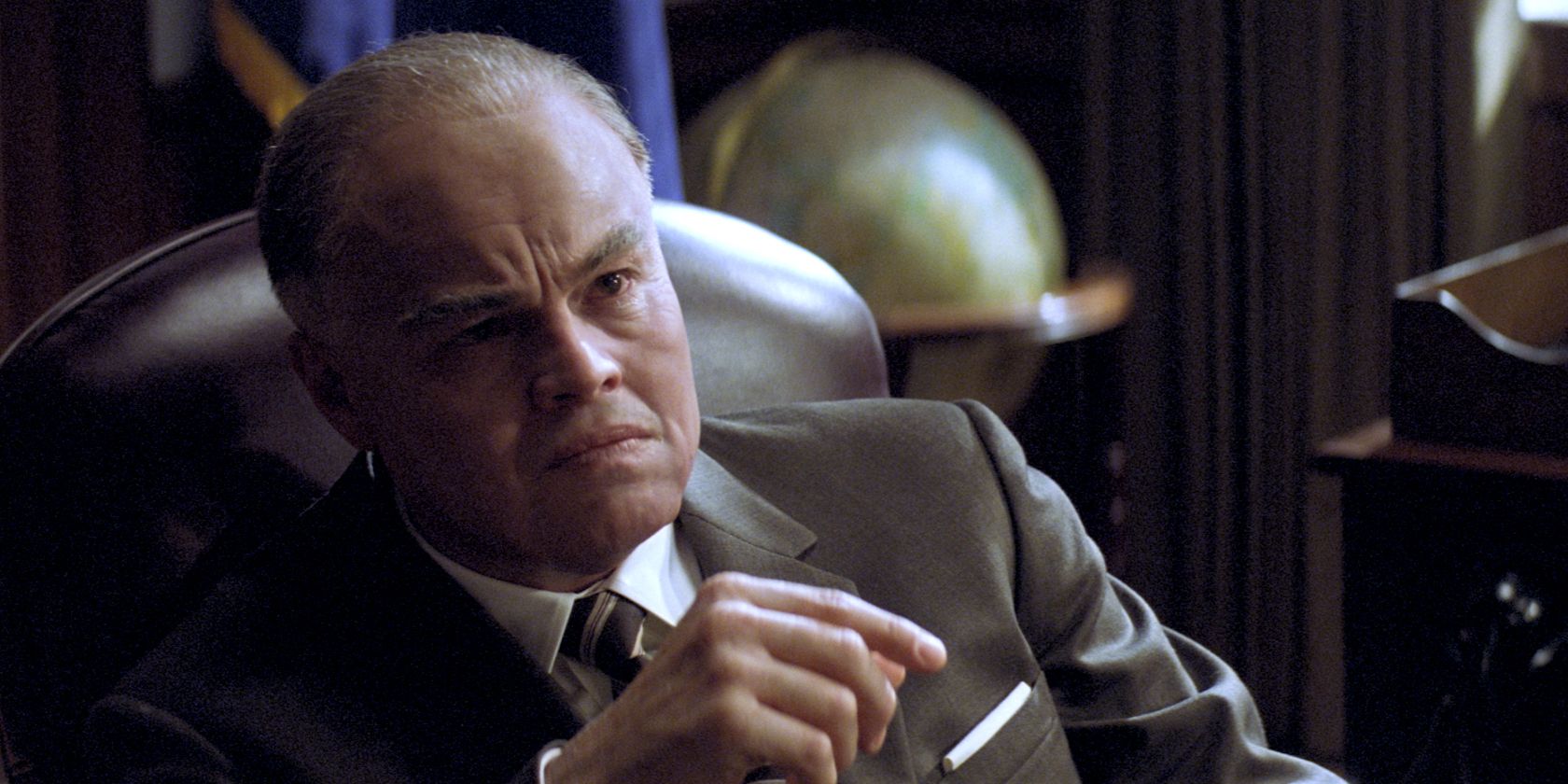 Leonardo DiCaprio as older J. Edgar Hoover in J. Edgar.