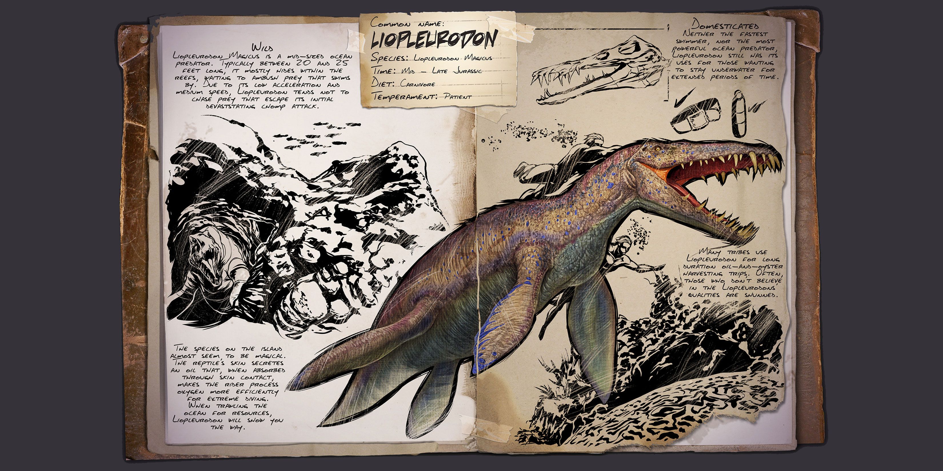Liopleurodon encyclopedia entry in Ark.