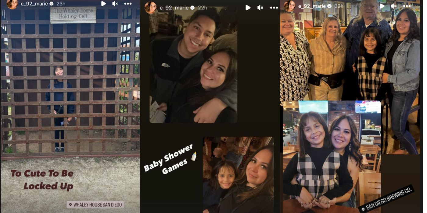 Liz Woods In 90 Day Fiance on Instagram with daughter Ryleigh in side by side Stories