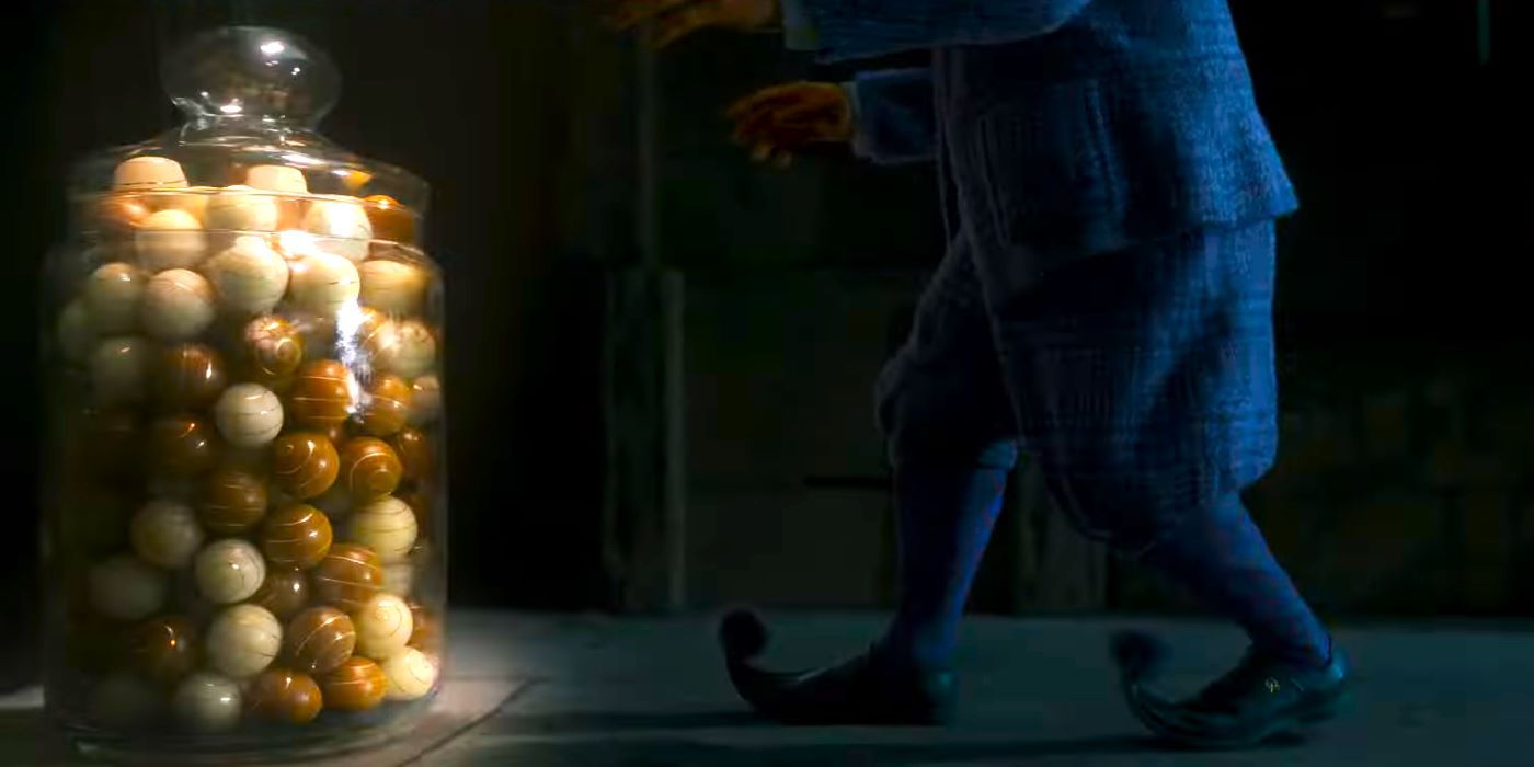 Lofty the Oompa Loompa Trying To Steal Wonka&rsquo;s Jar of Bon Bon Chocolates