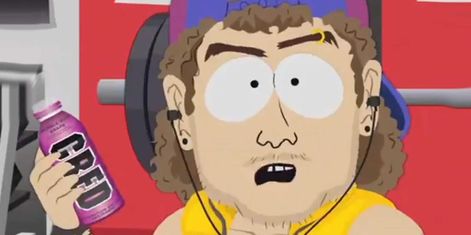 Logan LeDouche with a bottle of Cred in South Park Not Suitable for Children