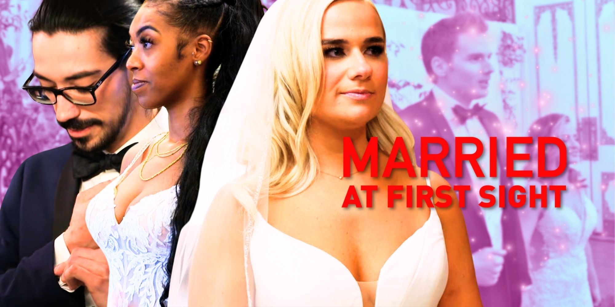 Married at First Sight season 17 cast montage in wedding outfits