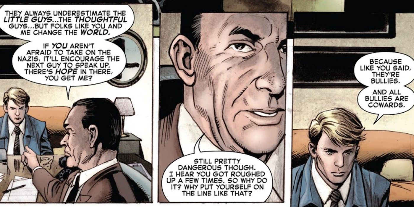 Meyer Lansky and future Captain America Steve Rogers talk about the Nazis