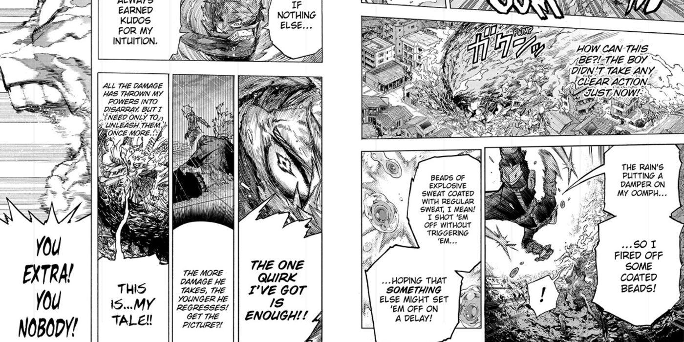 My Hero Academia: All for One is losing to Bakugo.
