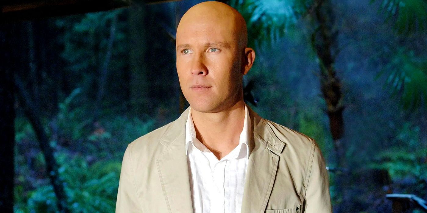 Michael Rosenbaum as Lex Luthor In Smallville looking out from a forest