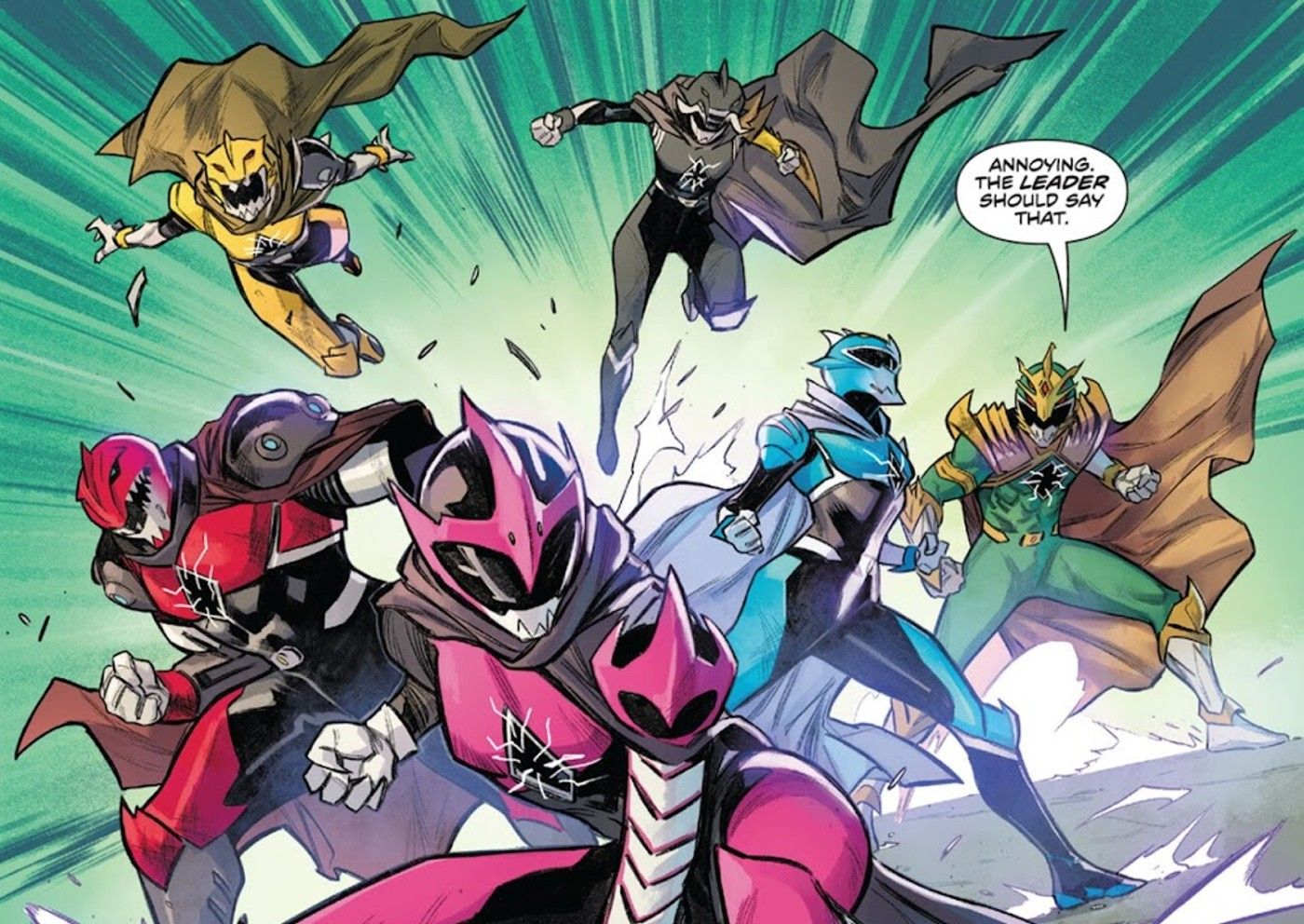 Mighty Morphin Power Rangers The Coinless #1, the newly formed Drakkon Rangers