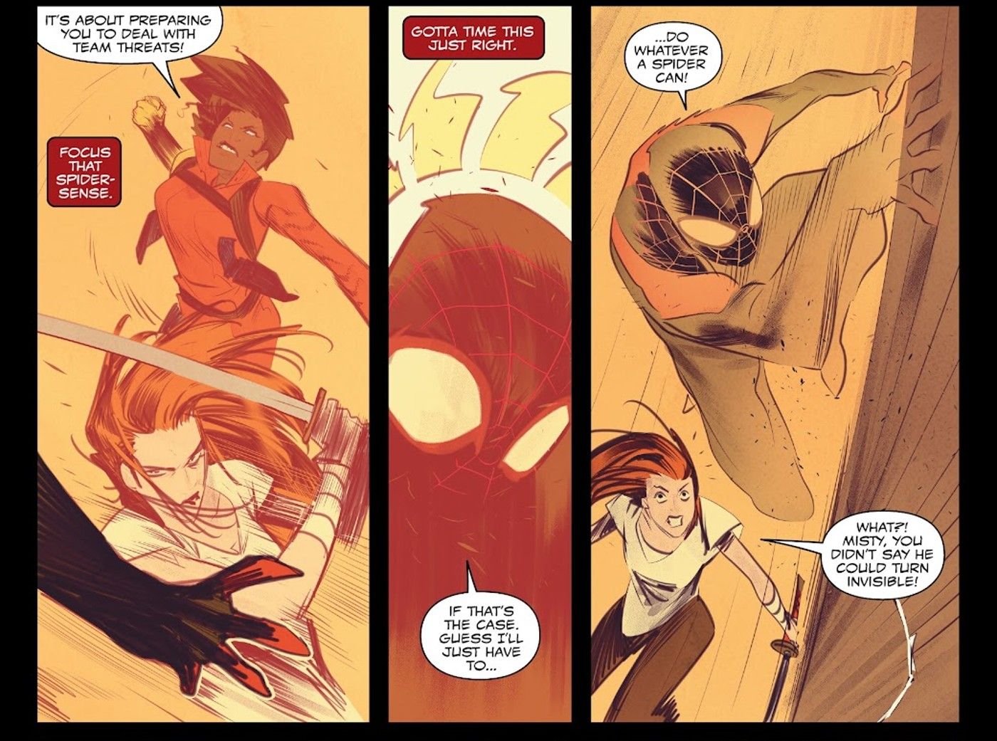 Miles Morales Spider-Man vs Misty Knight and Colleen Wing Daughters of the Dragon