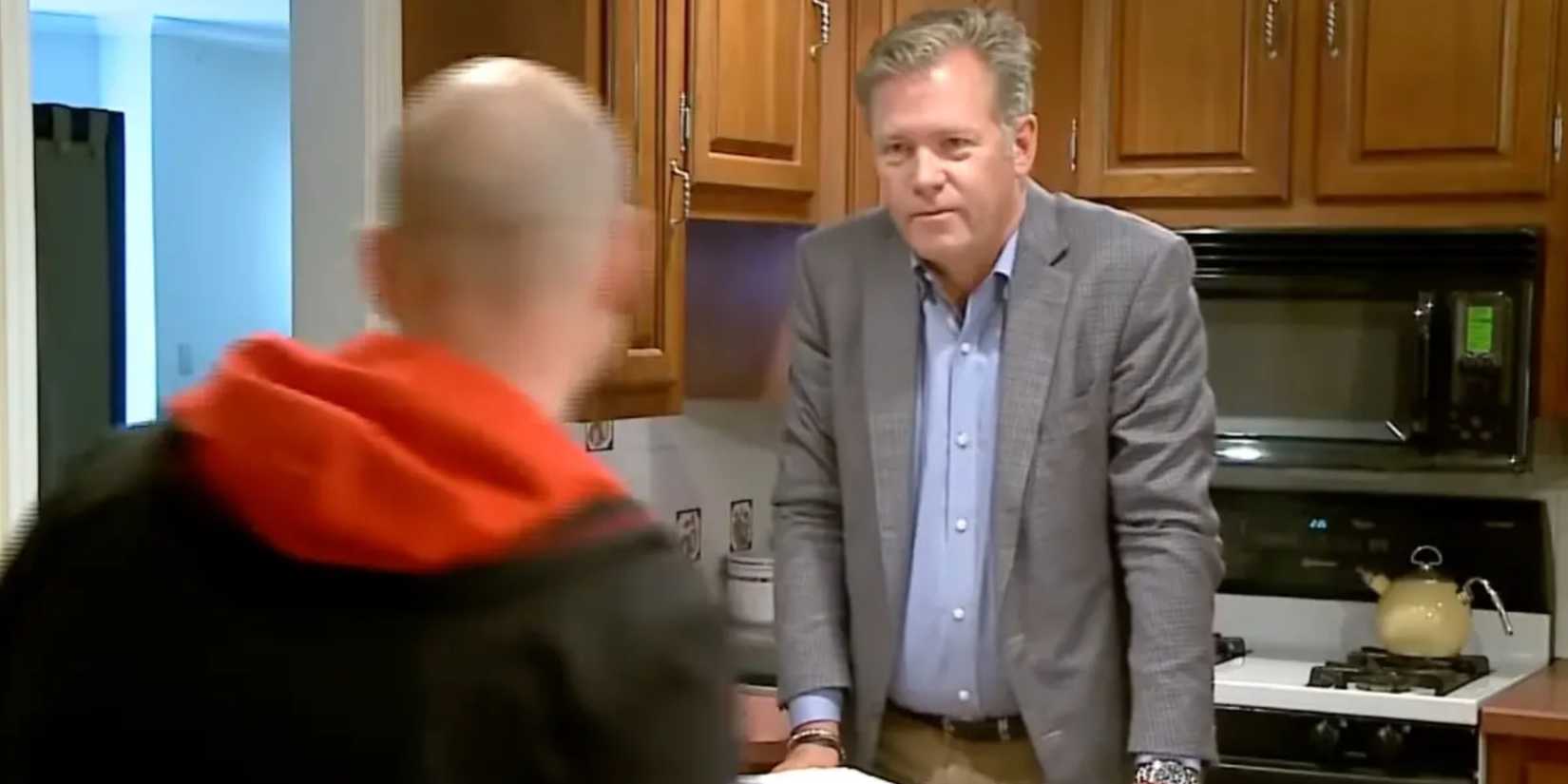 Chris Hansen talking to someone in To Catch A Predator: