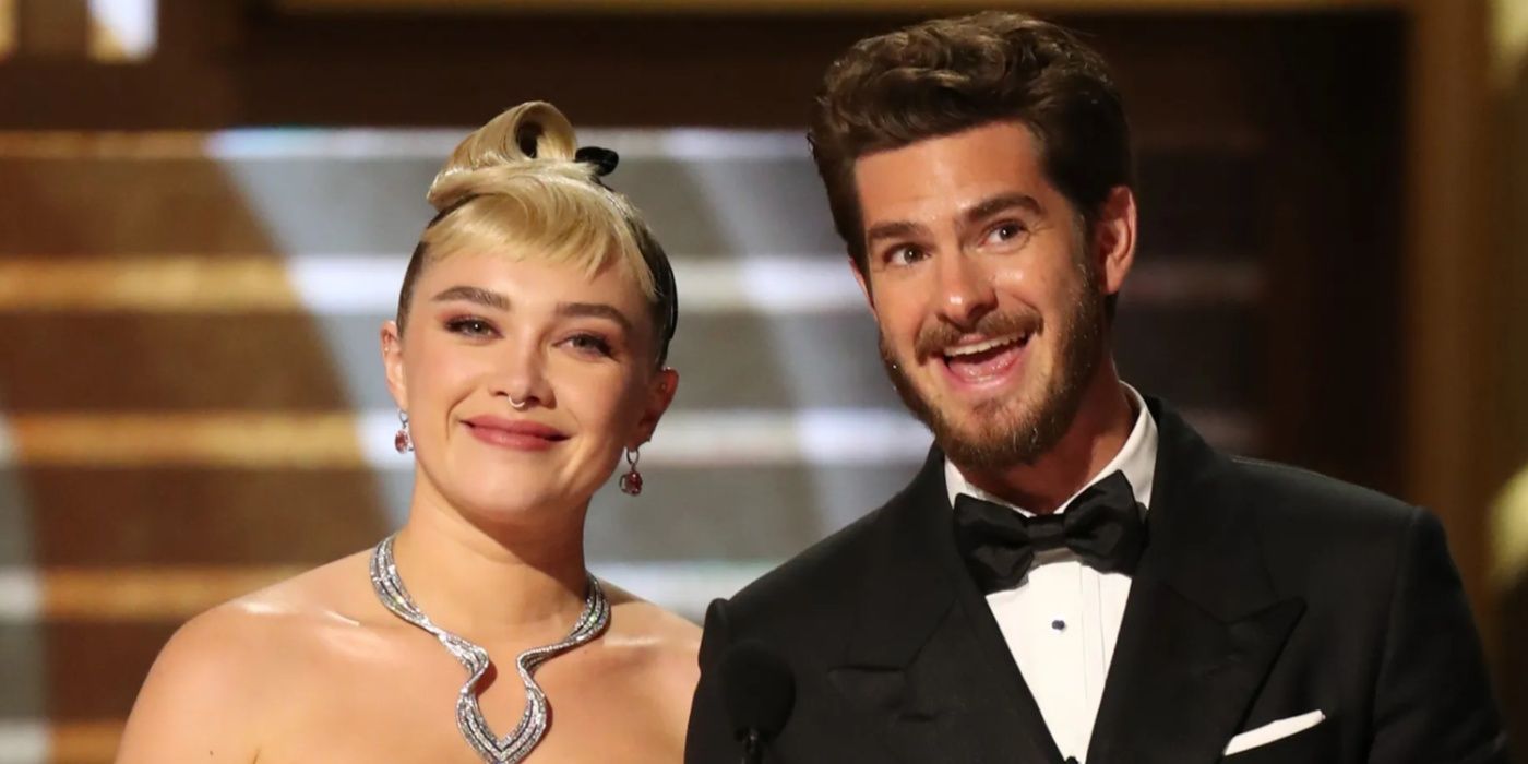 Florence Pugh and Andrew Garfield at the Oscars in We Live in Time