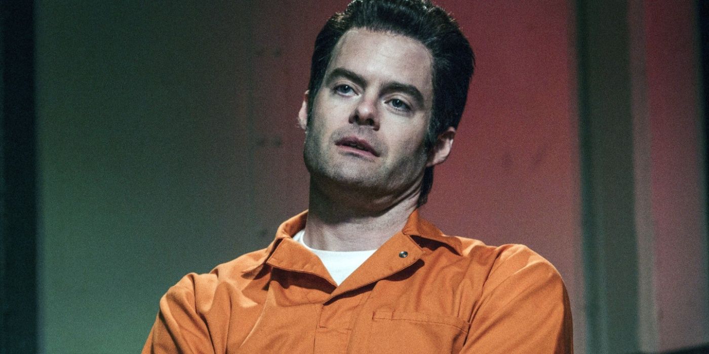 Bill Hader in an orange jumpsuit in Documentary Now!
