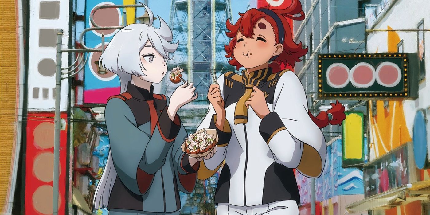 Mobile Suit Gundam The Witch from Mercury Suletta and Miorine having takoyaki together