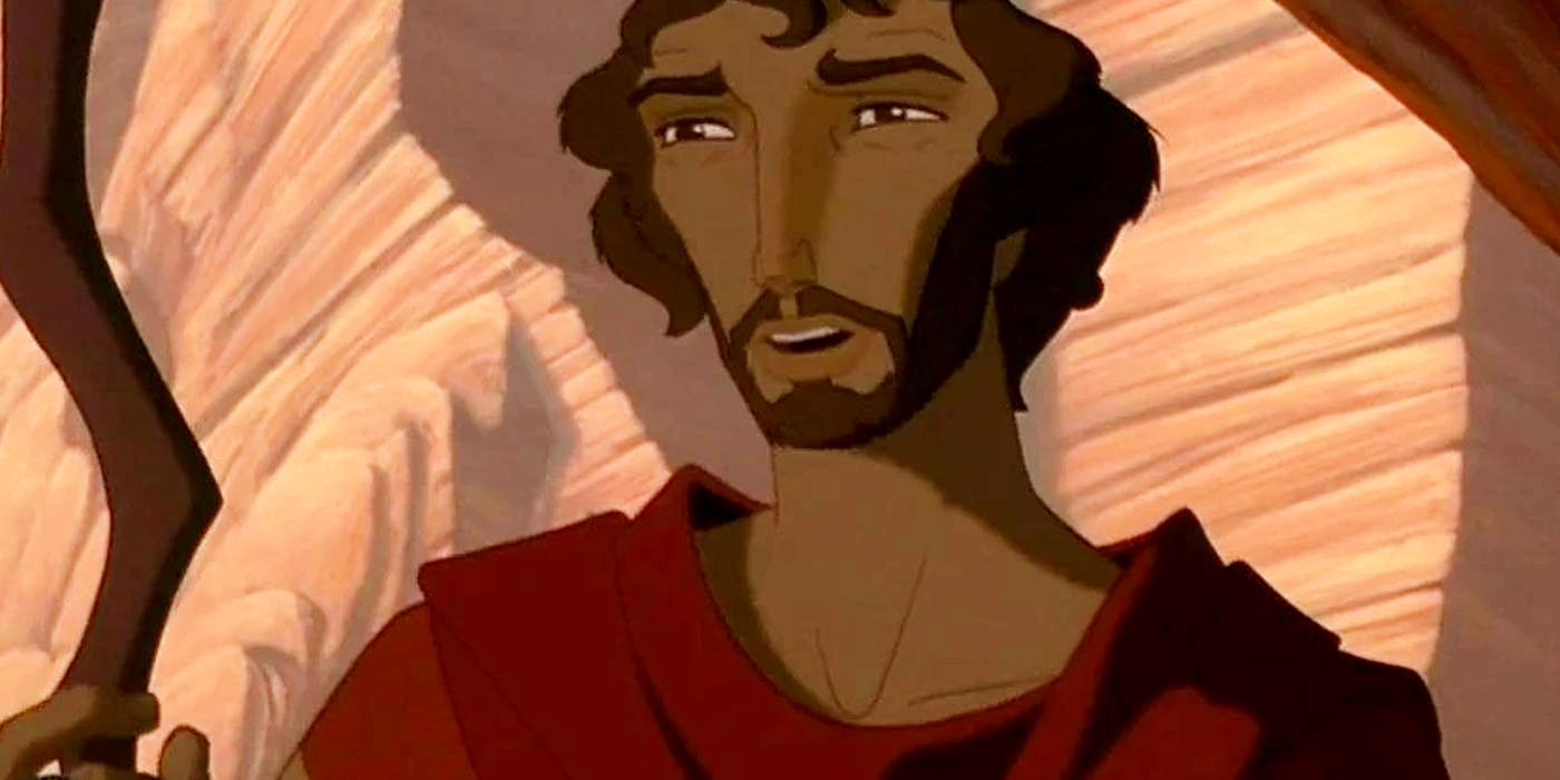 Val Kilmer as Moses looking concerned in The Prince of Egypt movie