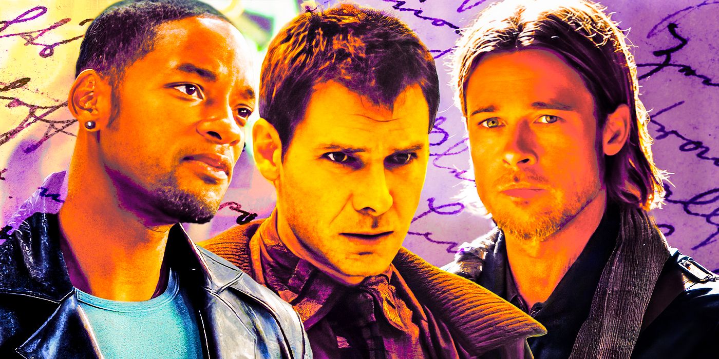 Will Smith in I, Robot, Harrison Ford in Blade Runner, and Brad Pitt in Wolrd War Z