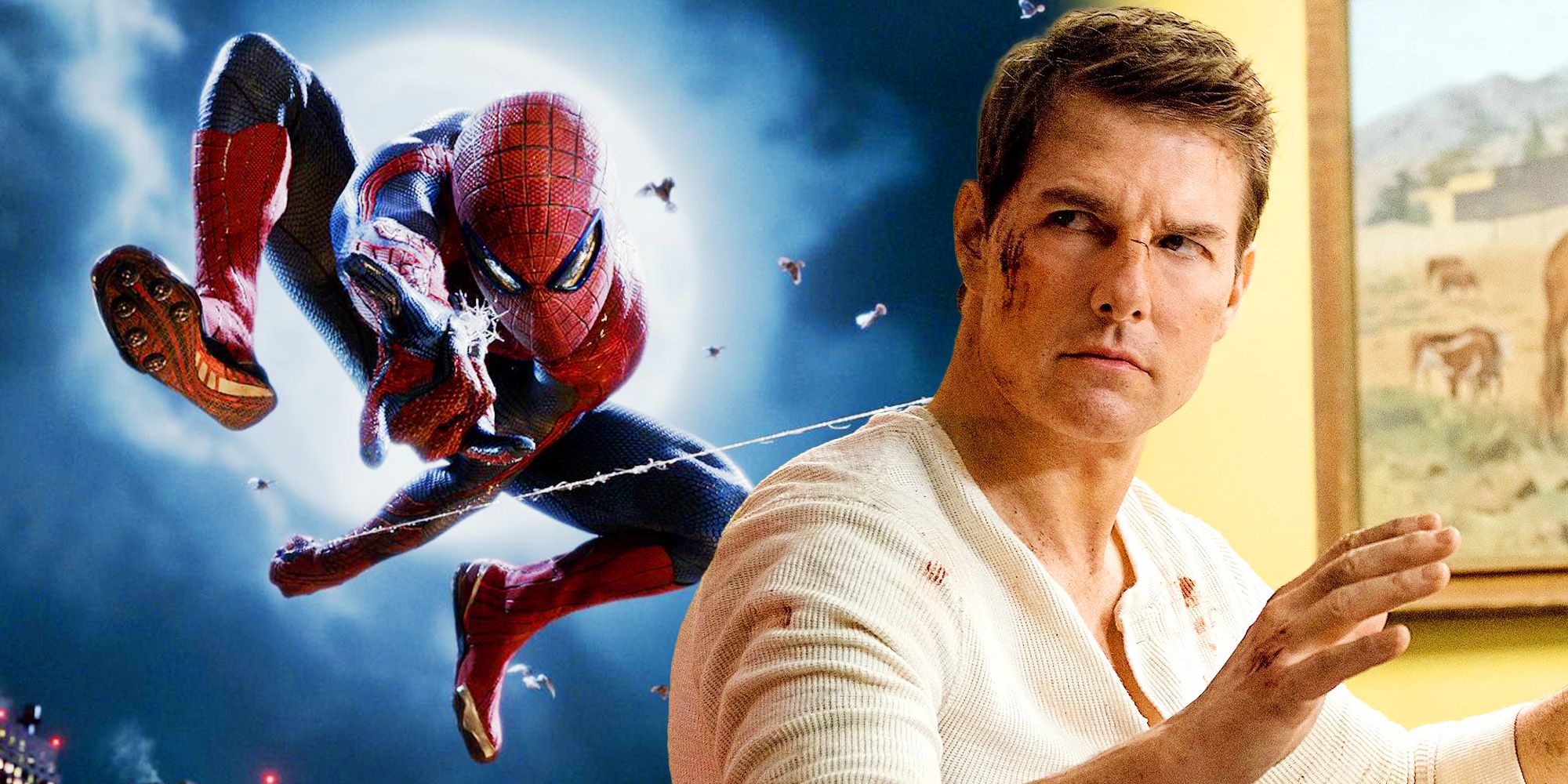 Collage of (The Amazing) Spider-Man and Tom Cruise in Reacher