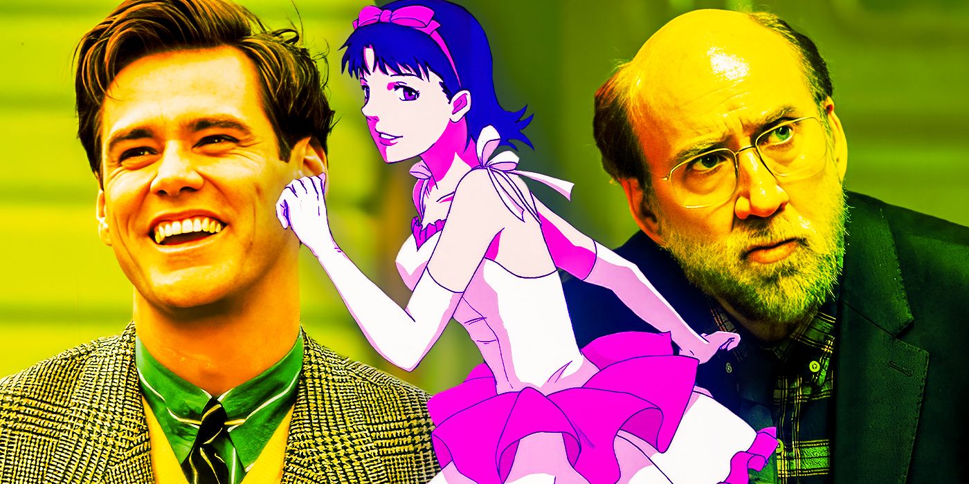 Jim Carrey in The Truman Show, Mima in Perfect Blue, and Nicolas Cage in Dream Scenario