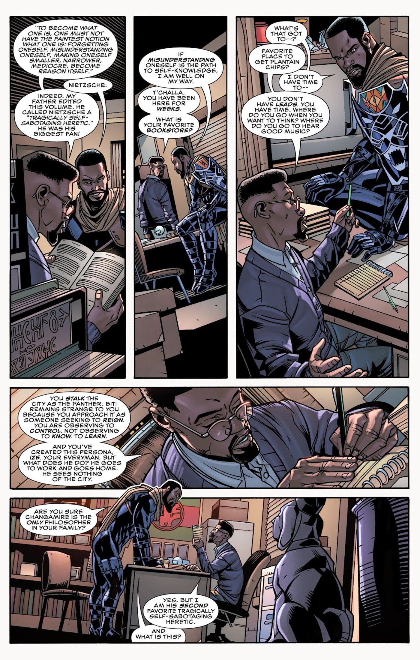 panels from Black Panther #7, N&rsquo;Yobi tells Black Panther he must embrace his city