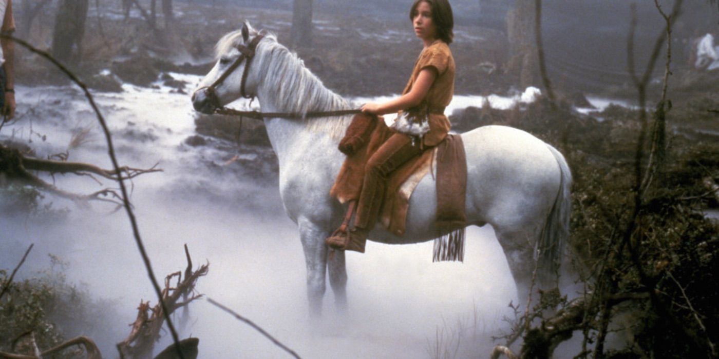 Atreyu on his white horse in The Neverending Story