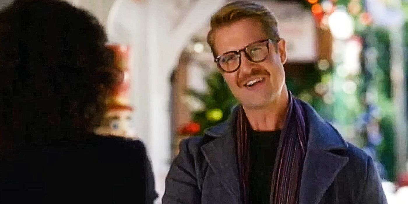 Nils Hognestad as Percy smiling and shaking someones hand in A Clusterfunke Christmas.