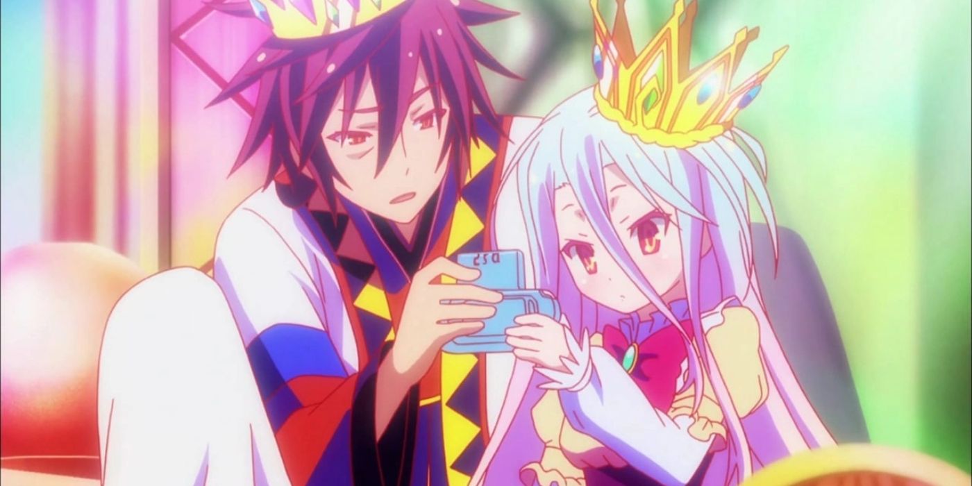 No Game, No Life - Sora & Shiro playing together after being crowned