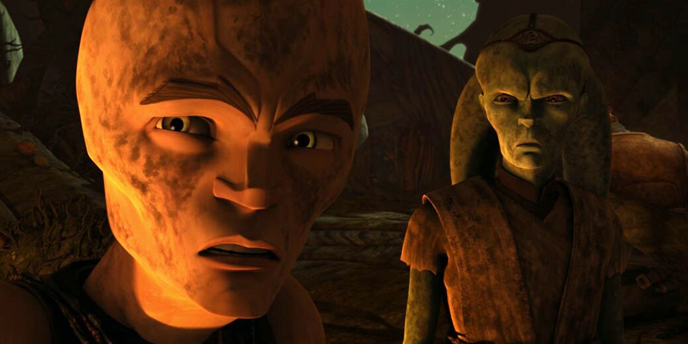 O-Mer standing in front of Jinx in Star Wars: The Clone Wars season 3