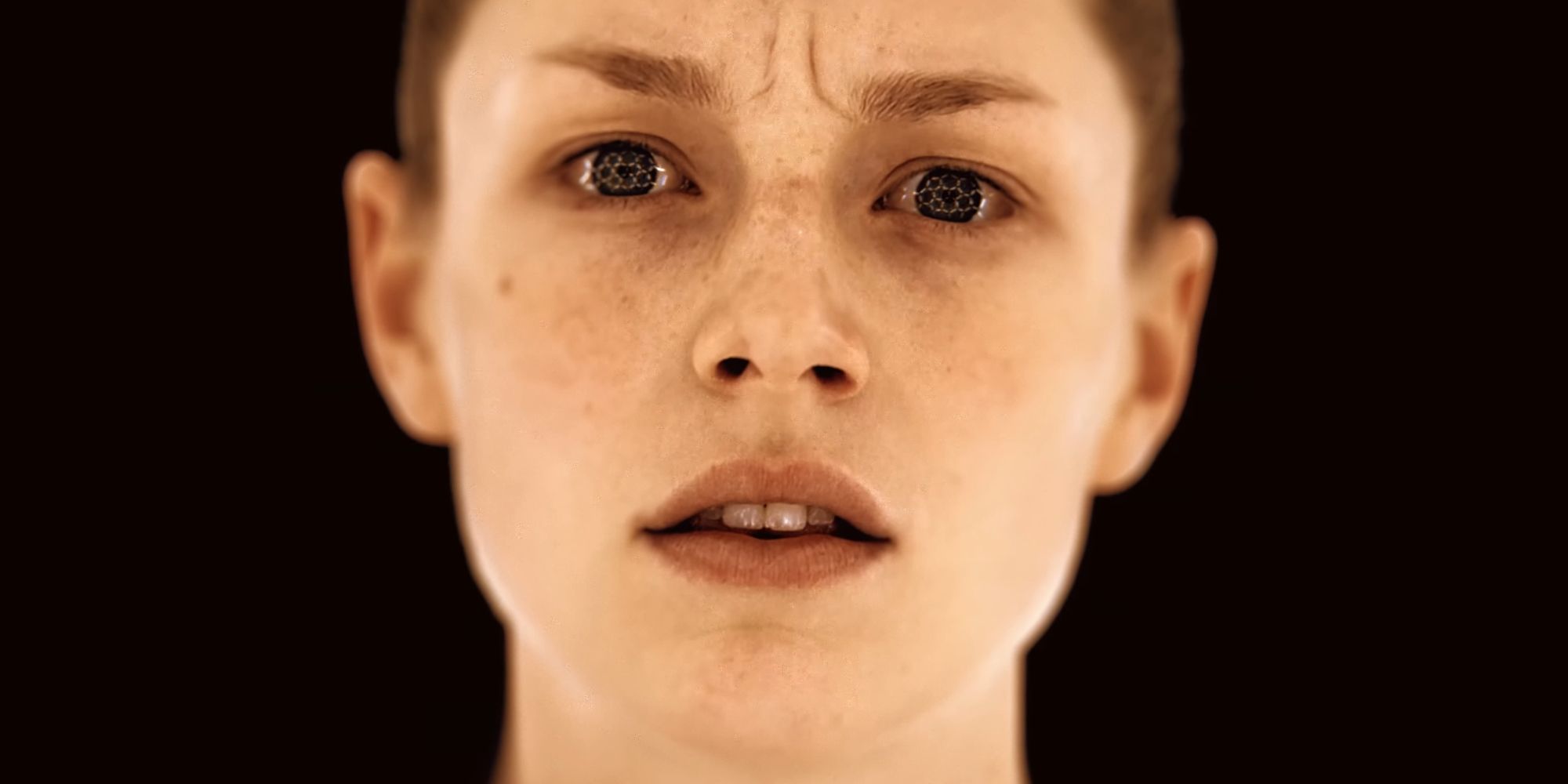 A close-up on Hunter Schafer in the trailer for OD.