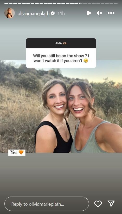 Olivia Plath IG Story 1 Returning