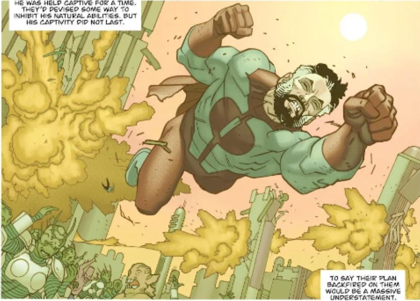 Omni-Man destroying Flaxans planet Invincible #4