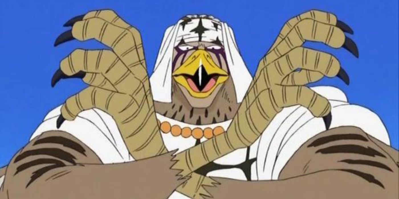 The Toge-Toge no Mi Devil Fruit allows Pell to turn into an anthropomorphic falcon to dispatch his foes in One Piece