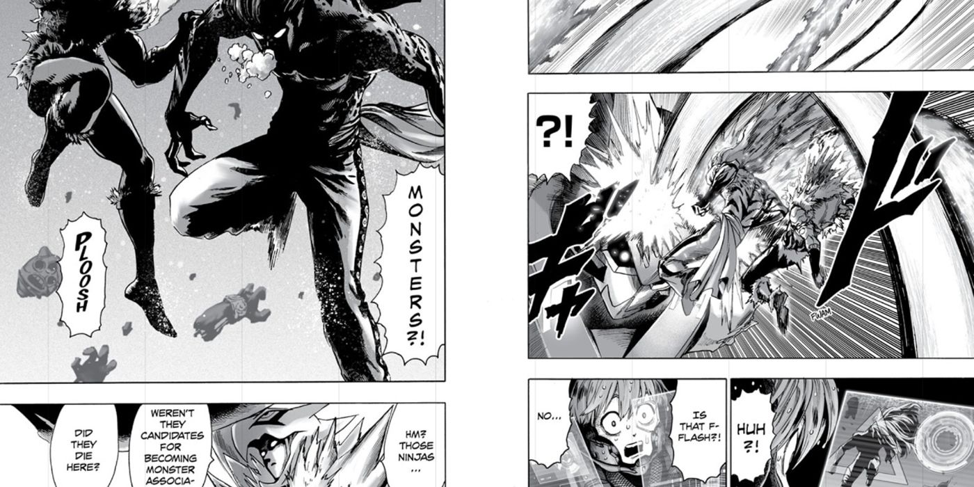 One-Punch Man: Phoenix Man revives the monsterized Ninjas.