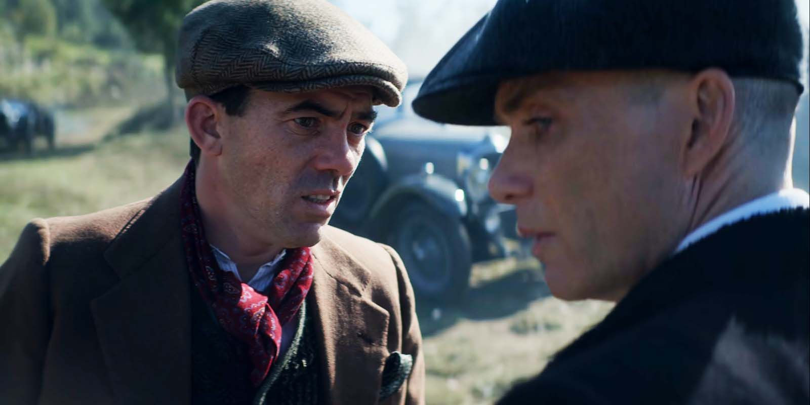 Packy Lee as Johnny Dogs and Cillian Murphy as Tommy Shelby in Peaky Blinders season 5