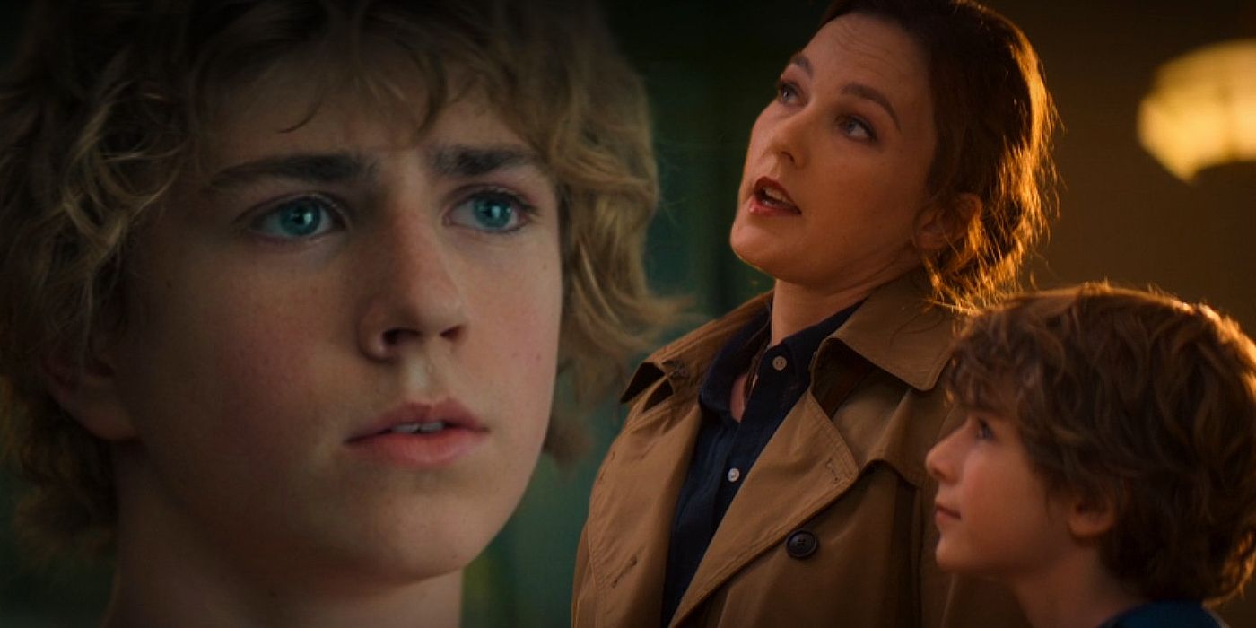 Percy Jackson accepting the quest next to his mother Sally Jackson in episode 2