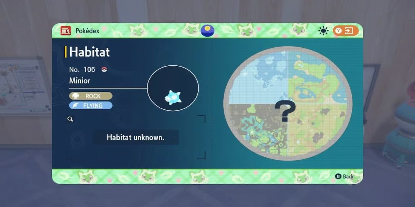 The Pokédex doesn’t tell you where to find Minior in Pokémon Scarlet & Violet Indigo Disk DLC.