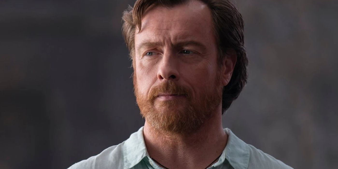 Toby Stephens as Poseidon looking glum in the Percy Jackson TV show