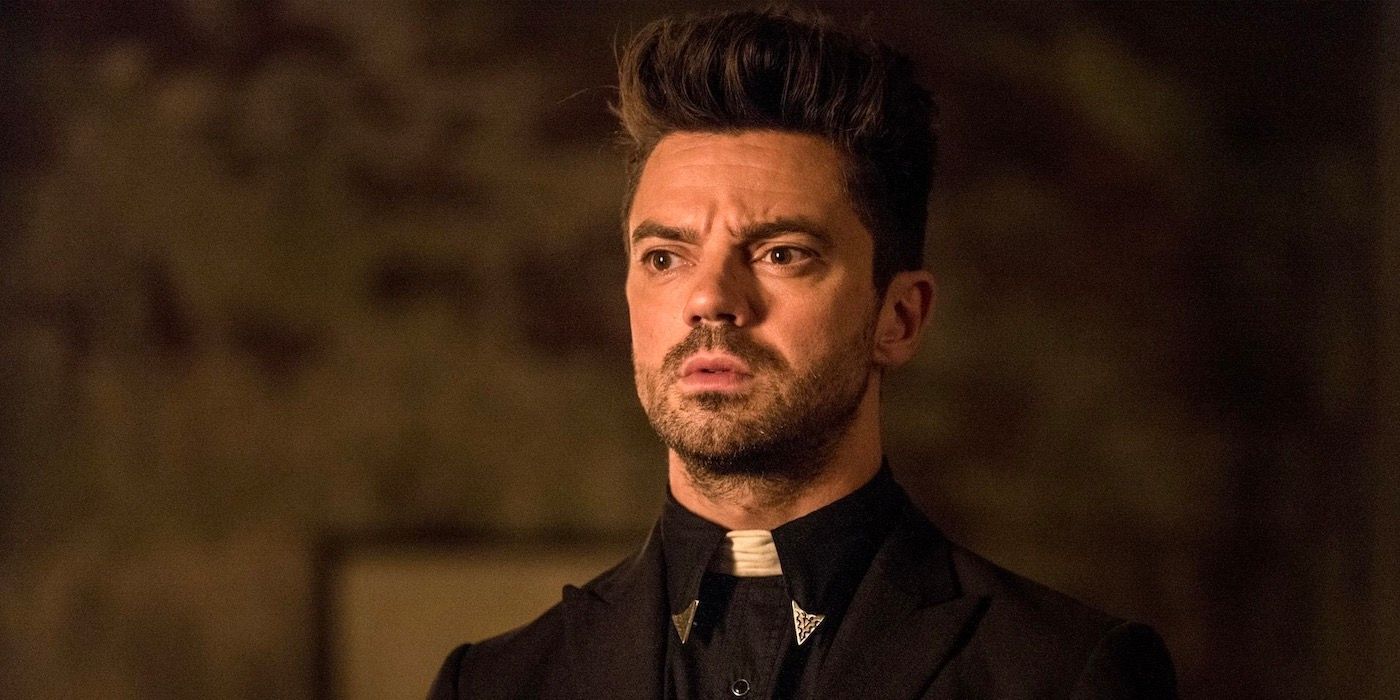 Dominic Cooper as Jesse Custer, looks concerned 