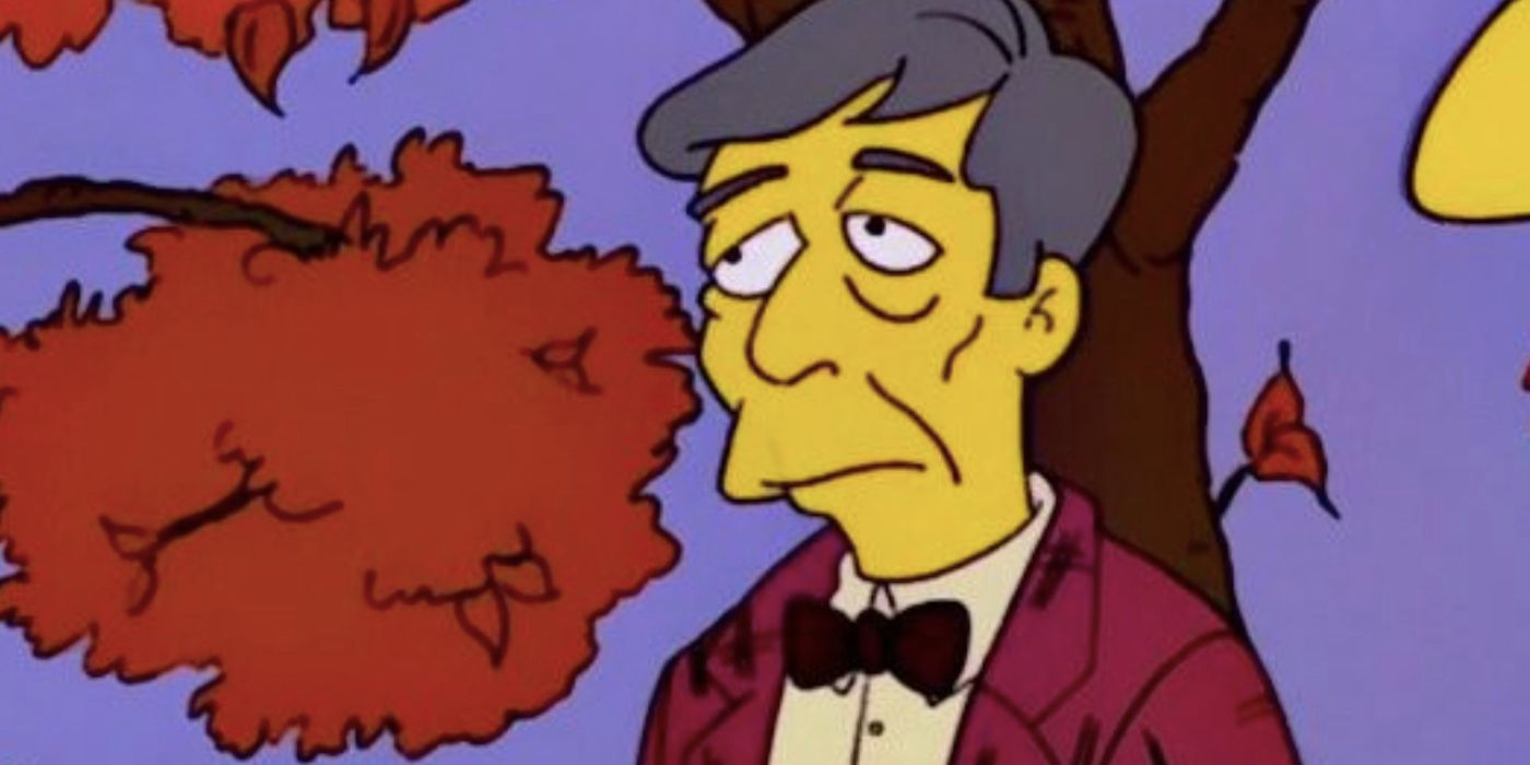Professor Huntingon looking sad in The Simpsons