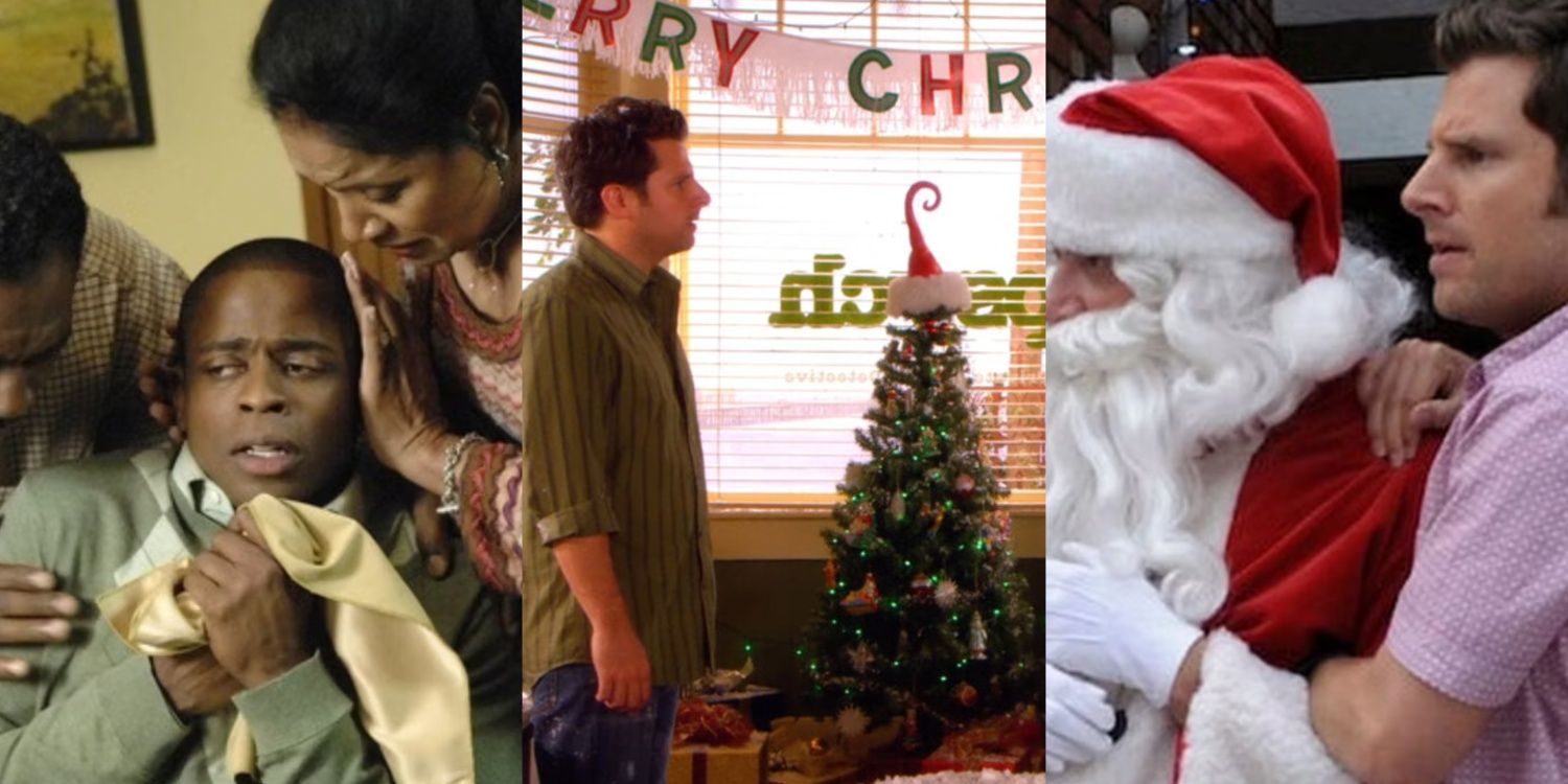 Side by side images feature the main characters in the Psych Christmas episodes