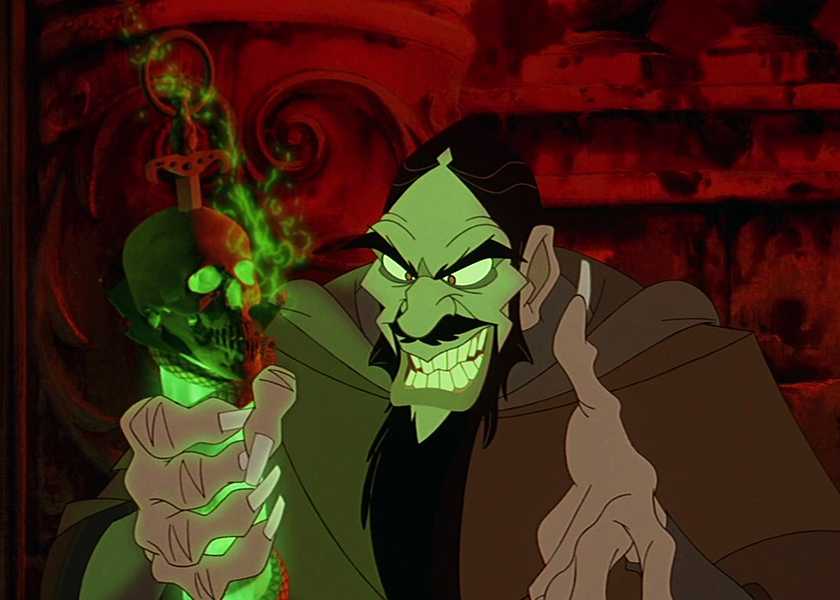 Rasputin with a relic with green magic in Anastasia