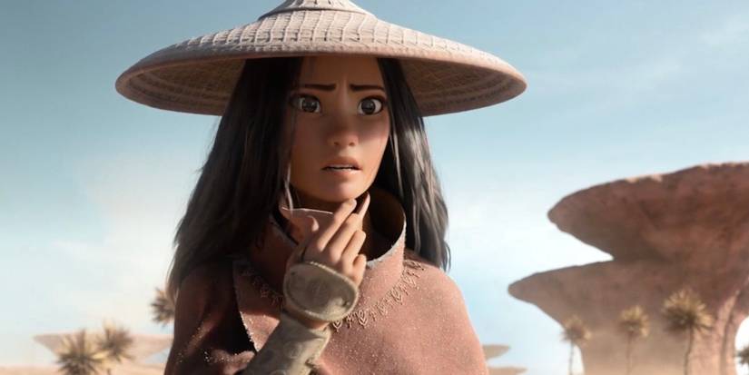 Raya looking shocked and upset in Raya and the Last Dragon.