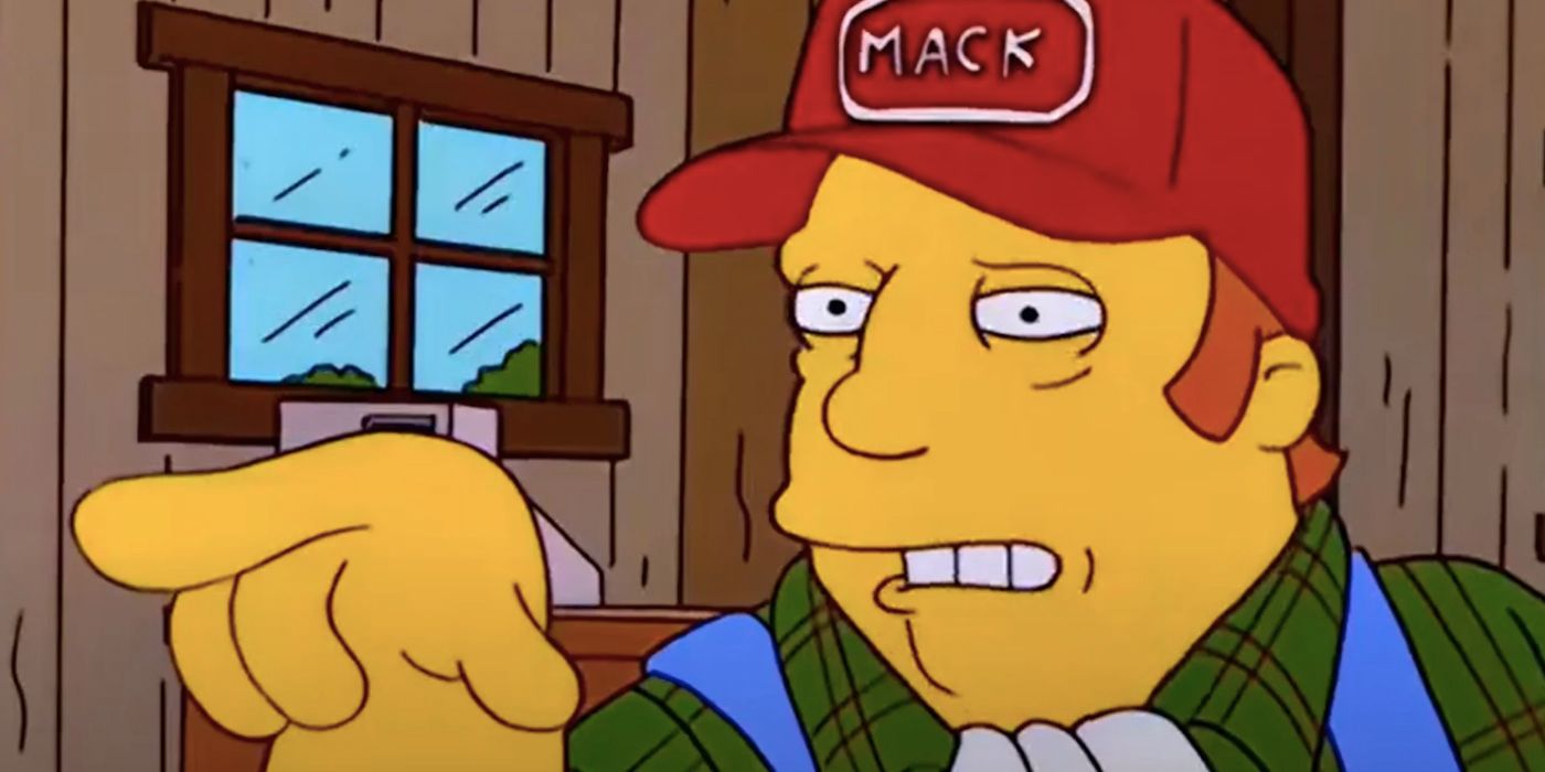 Red Barclay points a finger in The Simpsons