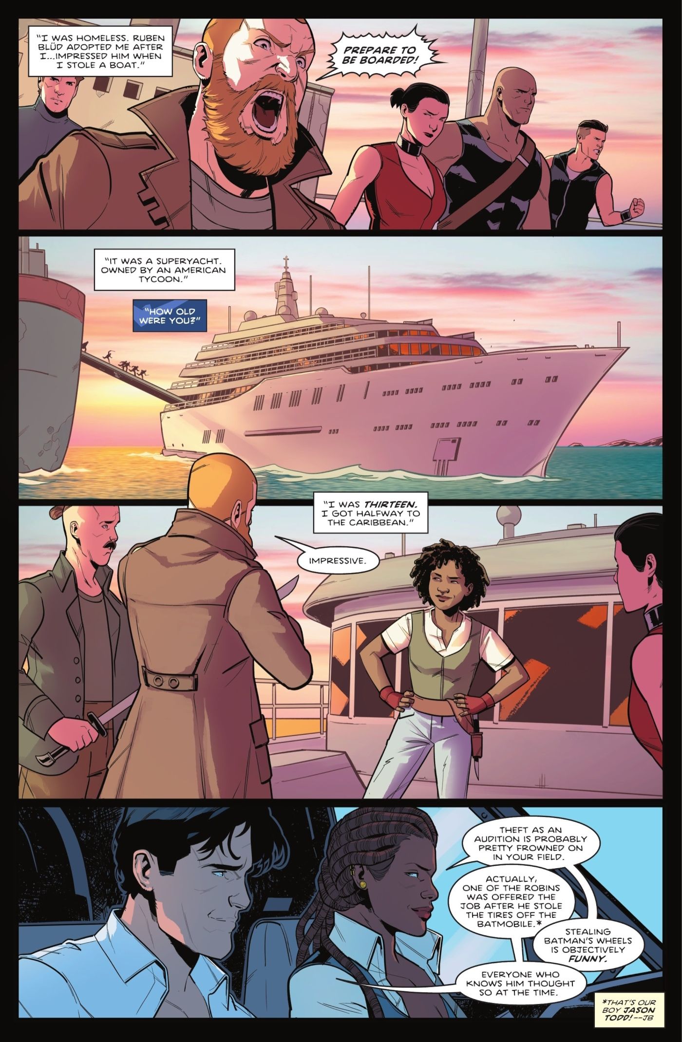 Nightwing #109, Dick Grayson relates Bea&rsquo;s Captain Blud backstory to Jason Todd&rsquo;s origin