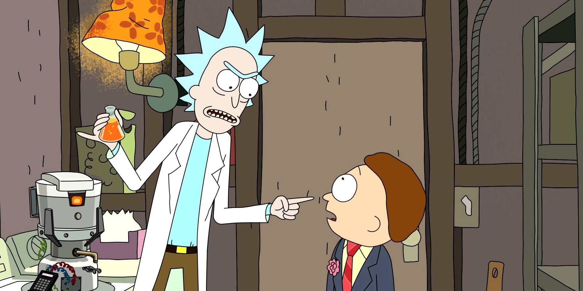 Rick yelling at Morty in Rick and Morty