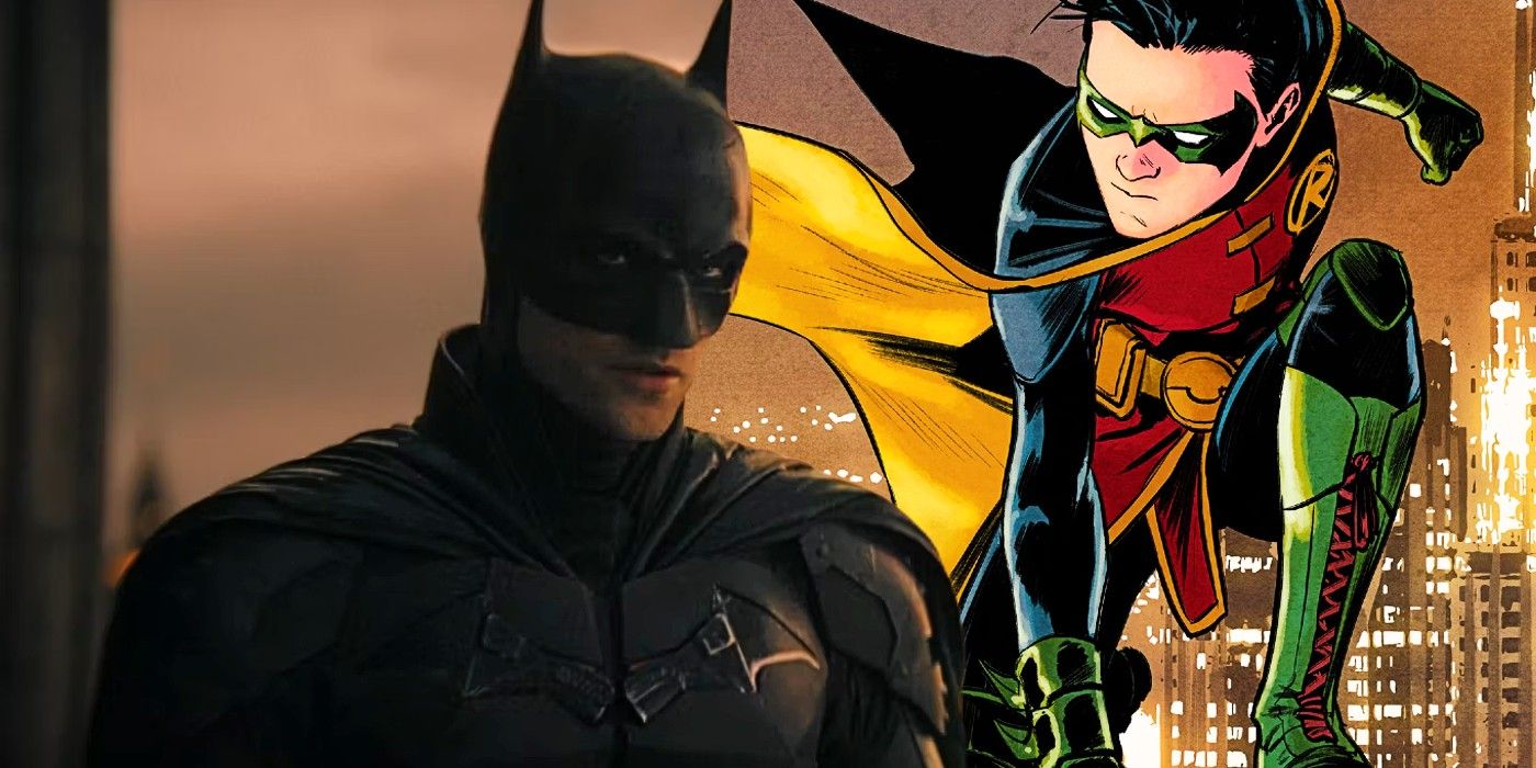 Custom image of Robert Pattinson as Batman in The Batman and Damian Wayne as Robin from DC Comics.