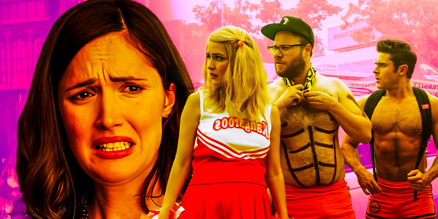Rose Byrne Seth Rogen and Zac Efron in Neighbors 2