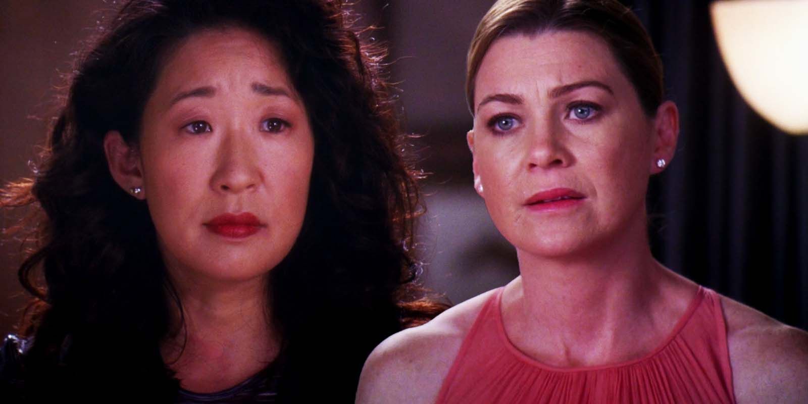Sandra Oh as Cristina Yang and Ellen Pompeo as Meredith Grey in Grey's Anatomy season 10, episode 12-1