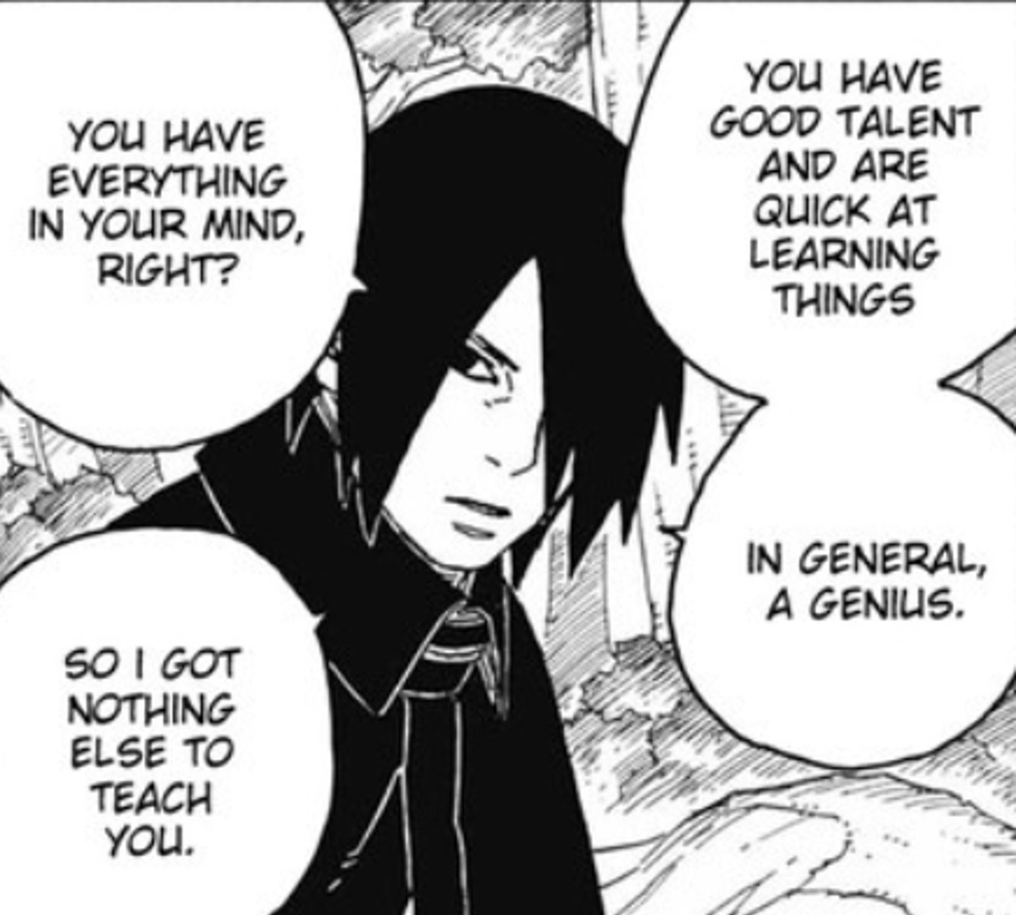 Sasuke tells Boruto he is a genius