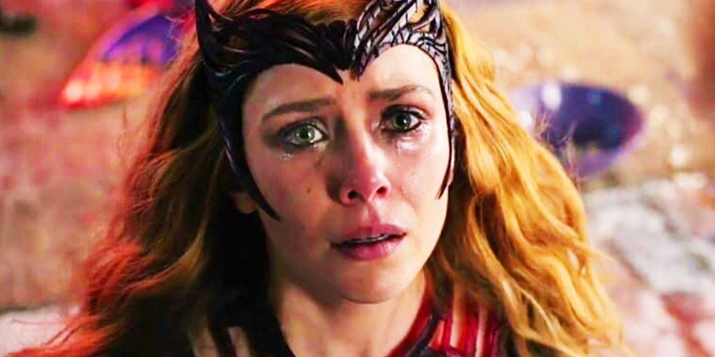 Scarlet Witch crying to her variant at the end of Doctor Strange in the Multiverse of Madness