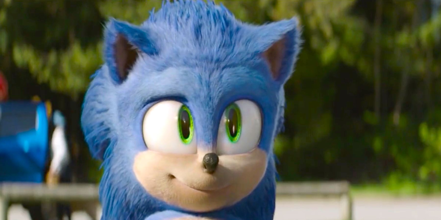 Sonic smiling in Sonic the Hedgehog 2 movie